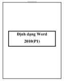 Cách Định dạng Word 2010