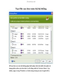 Cách tạo file sao lưu trong toàn bộ hệ thống