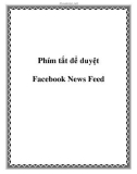 phím tắt để duyệt fac news feed