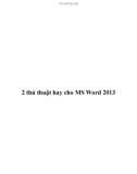 2 thủ thuật hay cho MS Word 2013