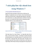 7 cách giúp làm việc nhanh hơn trong Windows 7