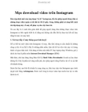 Mẹo download video trên Instagram