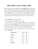 Vài điểm cơ bản về Opera Mail