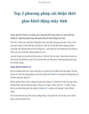 Top 3 phương pháp cải thiện thời gian khởi động máy tính