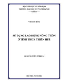 Luận án Tiến sĩ Địa lí: Sử dụng lao động nông thôn ở tỉnh Thừa Thiên Huế