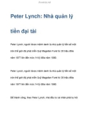 Peter Lynch: Nhà quản lý tiền đại tài Peter Lynch