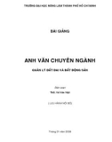 Bài giảng Anh văn chuyên ngành quản lý đất đai và bất động sản