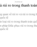 Rủi ro và rủi ro trong thanh toán quốc tế