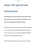 Chiêu 'thổi' giá trên sàn chứng khoán