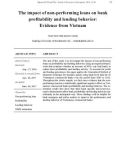 The impact of non-performing loans on bank profitability and lending behavior: Evidence from Vietnam