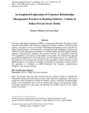 An empirical exploration of customer relationship management practices in banking industry: A study of Indian private sector banks