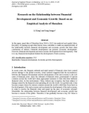 Research on the relationship between financial development and economic growth: Based on an empirical analysis of shenzhen