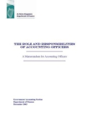 The Role and Responsibilities of Accounting Officers: A Memorandum for Accounting Officers