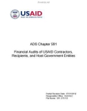 Financial Audits of USAID Contractors, Recipients, and Host Government Entities