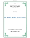 Hệ thống thông tin kế toán 1 - Trường ĐH Nha Trang