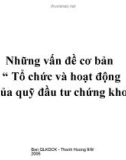 Những vấn đề cơ bản 'Tổ chức và hoạt động của quỹ đầu tư chứng khoán'