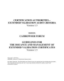 CA/BROWSER FORUM - GUIDELINES FOR THE ISSUANCE AND MANAGEMENT OF EXTENDED VALIDATION CERTIFICATES