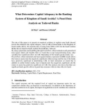 What determines capital adequacy in the banking system of kingdom of saudi Arabia? a panel data analysis on Tadawul banks