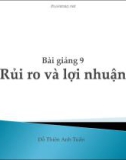 Bài giảng 9: Rủi ro và lợi nhuận - Đỗ Thiên Anh Tuấn