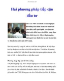 Hai phương pháp tiếp cận đầu tư