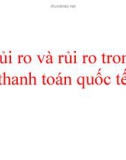 Bài giảng: Rủi ro và rủi ro trong thanh toán quốc tế