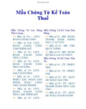 Mẫu Chứng Từ Kế Toán Thuế