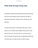 Phân biệt kế toán tổng hợp