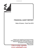 FINANCIAL AUDIT REPORT State of Kansas - Fiscal Year 2010