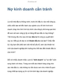 Nợ kinh doanh cần tránh