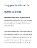 2 nguyên tắc đầu tư của Buffett và Soros