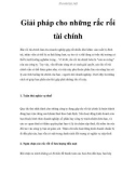 Giải pháp cho những rắc rối tài chính