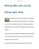 Những điểm yếu của hệ thống ngân hàng