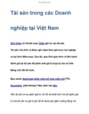 Tài sản trong các Doanh nghiệp tại Việt Nam