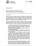 Bank recapitalisation and restructuring process - Results of the Independent Evaluation of the Spanish Banking Sector