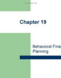 Lecture Personal financial planning – Chapter 19: Behavioral financial planning