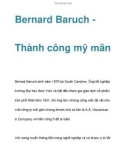 Bernard Baruch Thành công mỹ mãn