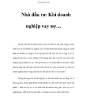 Nhà đầu tư: Khi doanh nghiệp vay nợ…