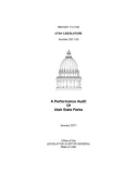 REPORT TO THE UTAH LEGISLATURE Number 2011-03: A Performance Audit Of Utah State Parks