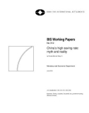 BIS Working Papers No 312 China's high saving rate: myth and reality