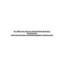 Key Differences Between National Bank Regulatory Requirements and Federal Savings Association Regulatory Requirements