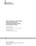 Banks' regulatory capital buffer and the business cycle: evidence for German savings and cooperative banks