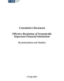 Consultative Document Effective Resolution of Systemically Important Financial Institutions