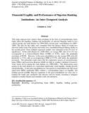 Financial fragility and performance of Nigerian banking institutions: An inter-temporal analysis