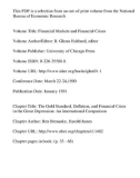 The Financial Markets and Financial Crises