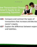 Lecture Accounting principles - Lesson 1.3: How Transactions Change Owner s Equity in an Accounting Equation