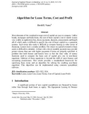 Algorithm for lease terms, cost and profit