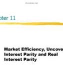 Lecture International finance: An analytical approach (2/e) – Chapter 11: Market efficiency, uncovered interest parity and real interest parity