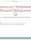 Lecture Multinational financial management - Topic 19: Global portfolio optimization