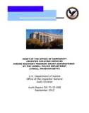 AUDIT OF THE OFFICE OF COMMUNITY ORIENTED POLICING SERVICES HIRING RECOVERY PROGRAM GRANT ADMINISTERED BY THE LOWELL POLICE DEPARTMENT LOWELL, MASSACHUSETTS