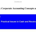 Lecture Issues in financial accounting – Lecture 8: Practical issues in cash and receivable